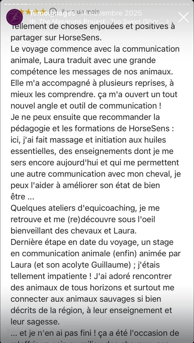 Avis client HorseSens