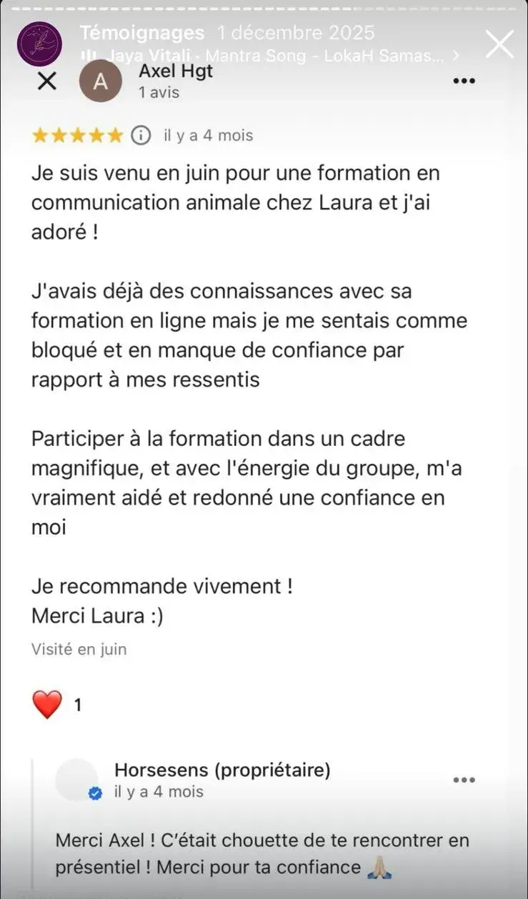 Avis client HorseSens